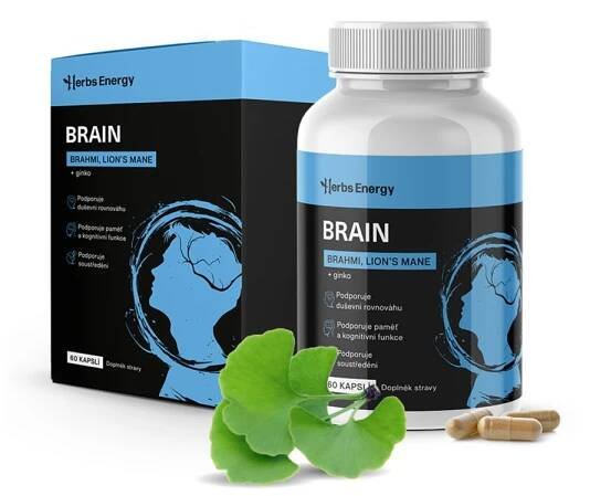 BRAIN Brahmi, Lion ́s Mane + Ginkgo - Herbyway