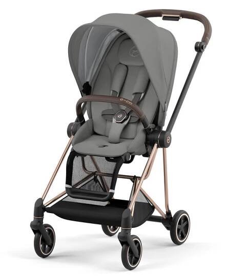 CYBEX Kočárek Mios 3.0 Rosegold, seat pack, lux carry cot Soho Grey