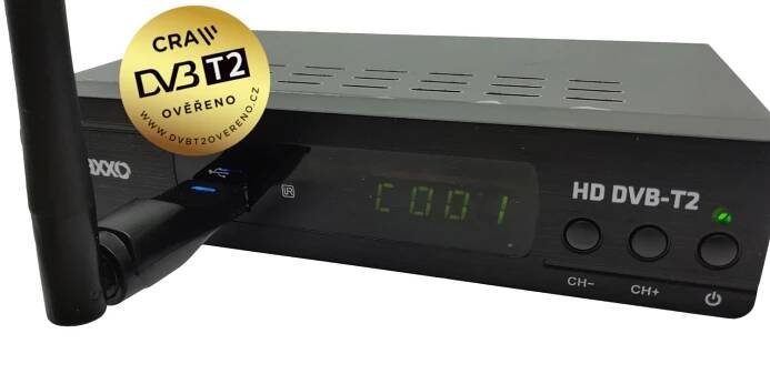 DVB/T2 Set top box Maxxo T2 DVB/T2 HEVC/H.265 + Wifi adaptér