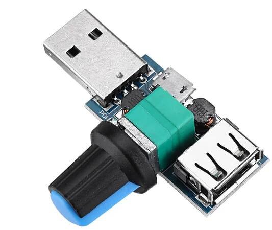 Regulátor rychlosti ventilátoru s USB