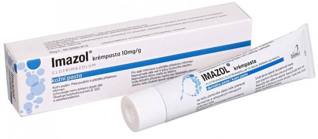 Imazol® krémpasta 10 mg/g clotrimazolum 10mg je antimykotikum klotrimazol ve speciálním masťovém základu. Lék je určen k léčbě a prevenci plísňových (houbových) onemocnění a kvasinkových nákaz, které se projevují v záhybech kůže.