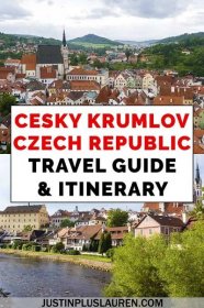 a city with the words cesky krumlov czech republic travel guide and ...