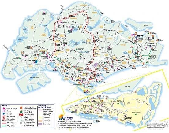 singapore tourist map