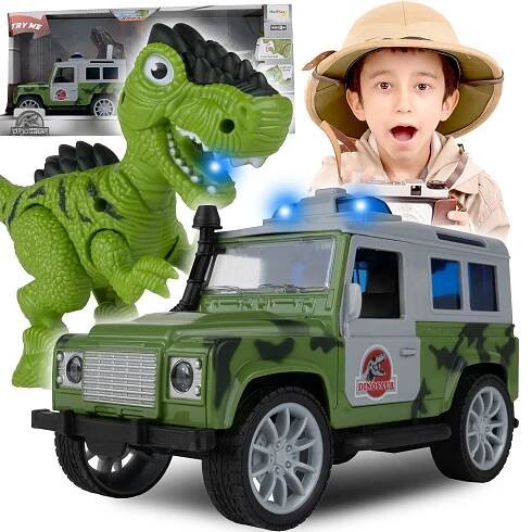 MalPlay Dino Car terénní auto s dinosaurem 1:20 zelené