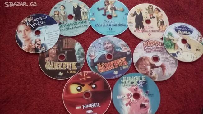 DVD pohádky 8ks+ 2ks zdarma vč.pošt.230kč