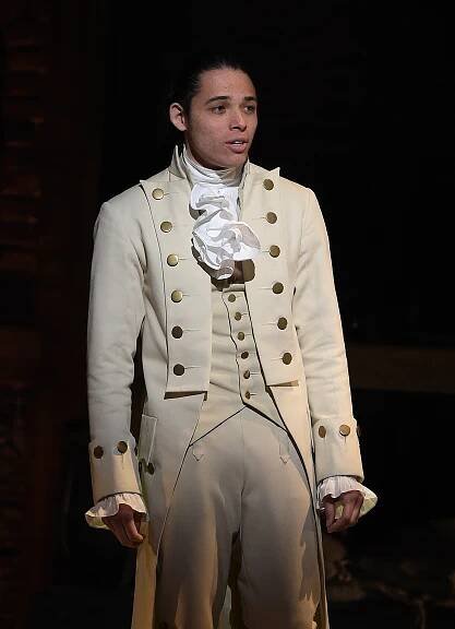 Anthony Ramos performs on stage during "Hamilton" GRAMMY performance.