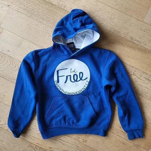 Modrá chlapecká mikina Enjoy the Movement (merch Tary) XXS cca 10 let - Oblečení pro děti