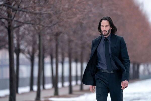 Keanu Reeves on the set of the film, "John Wick: Chapter 4", New York, USA, 2022