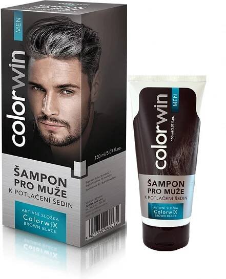 Colorwin šampon pro muže k potlačení šedin 150 ml - hnědá / černá
