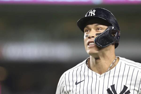 Aaron Judge in a New York Yankees uniform.