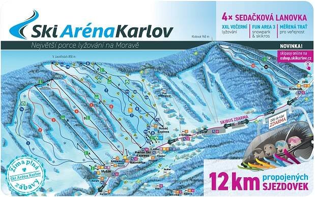 Mapa Ski Karlov