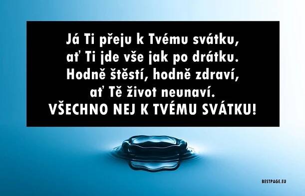 Přání k svátku - text v obrázcích. Krásná přáníčka ke stažení