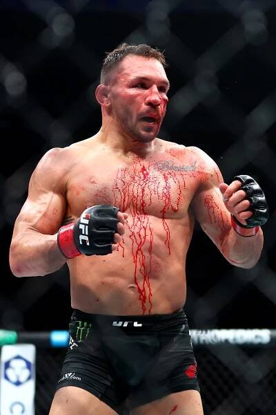 A bloody MMA fighter in a UFC match.