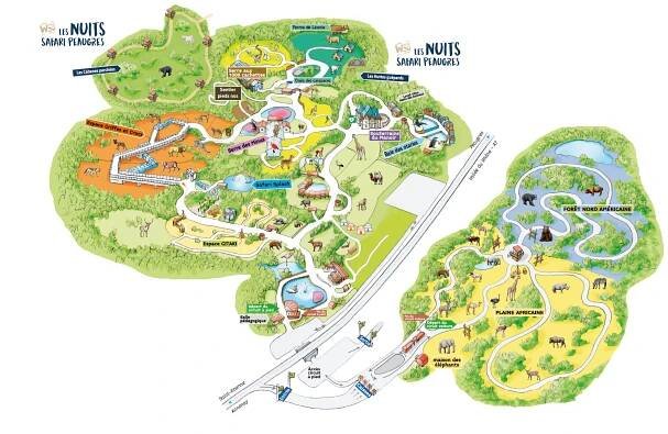Plan du parc - Safari Peaugres