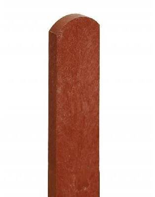 Plastová plotovka 78x21 mm, výška 150 cm, s půlkulatou hlavou, cihlová