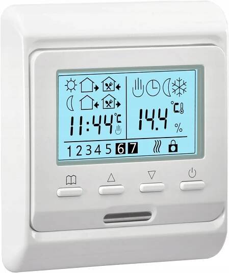 HS-E806 230VAC 3AMP LCD DIGITÁLNÍ TÝDENNÍ PROGRAMOVATELNÝ TERMOSTAT