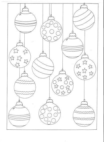 Vánoční ozdoby - omalovánka | Christmas coloring pages, Christmas colors, Christmas drawing