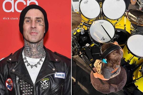 Travis Barker Shares Adorable Photo of 20-Month-Old Son Rocky Thirteen Playing the Drums Like His Dad