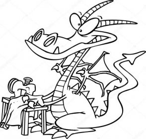Kreslený drak šití