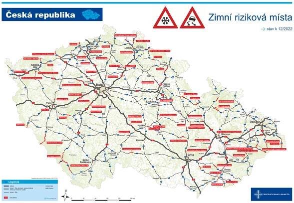 Nejrizikovější místa na silnicích na začátku zimy - Ředitelství silnic a dálnic s. p. pro Pardubický kraj