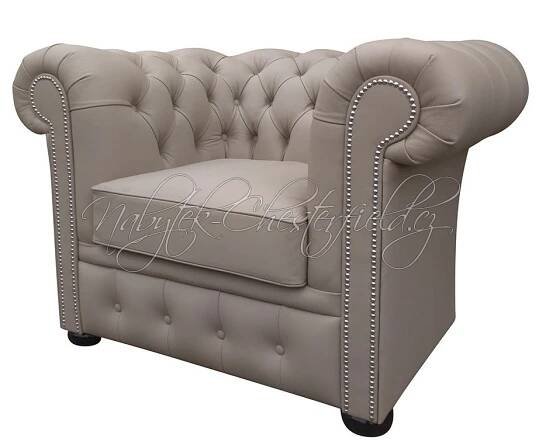Křeslo chesterfield Normal přírodní kůže