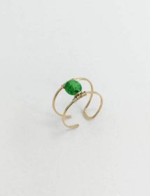 Prsten se smaragdem - 14k gold filled