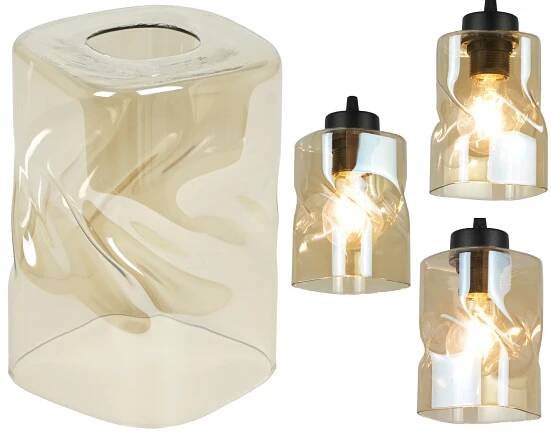 SKLENĚNÉ STÍNÍTKO MEDOVÝ ZLATÝ ČTVEREC PRO LAMPU 10 X 10 CM E27 Materiál provedení sklo