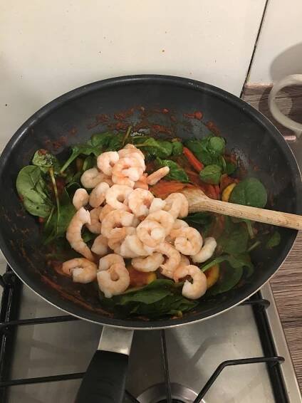 Coconutty prawn and veggie masala 