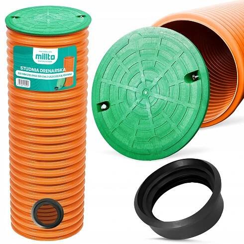 DRENÁŽNÍ STUDNA Drenážní šachta 315 Kryt Trubka 1 m TĚSNĚNÍ 160 NS