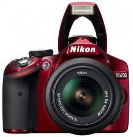 Nikon D3200 červená + objektiv 18-55 AF-S DX VR