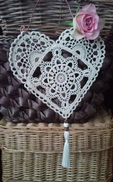 Crochet Heart Doily