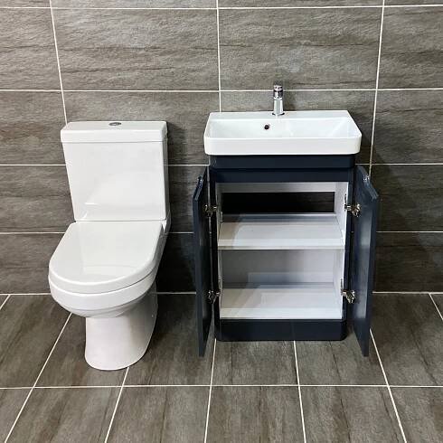 Rio 550mm Vanity Unit & Charlie Toilet Set - Anthracite - Image 3