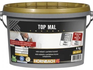 Barva na zeď Hornbach Top Mal bez konzervantů bílá 4 kg-0