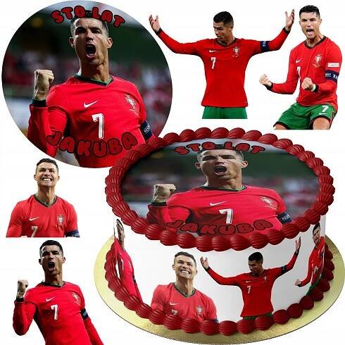 MEGA SADA XXL OPLATEK NA DORT FOTBALISTA CRISTIANO RONALDO + DÁREK TEXT