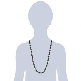 Náhrdelník s antracitově černými perlami ⌀ 8 mm Perldesse Muschel, délka 80 cm