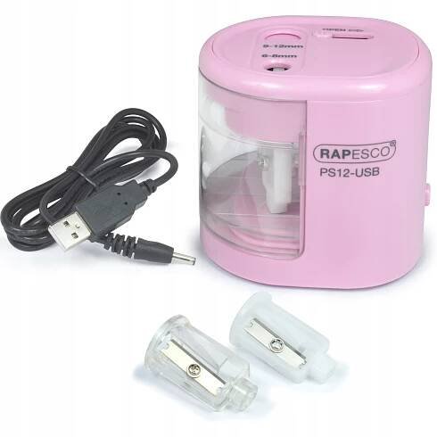 Ořezávátko elektrické kancelářské RAPESCO dvojité - 6 - 8 mm, 9 - 12 mm - růžová