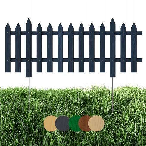 Zahradní plot dřevěný, záhonový, palisáda 100 x 40 cm Antracit