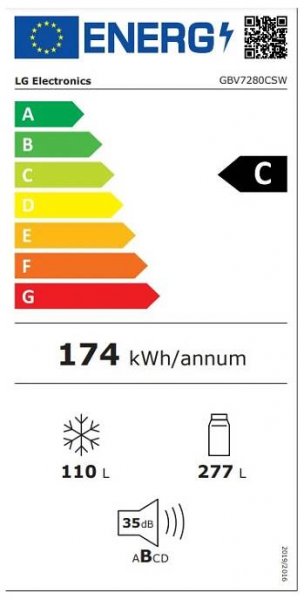 LG GBV5250CSW bílá
