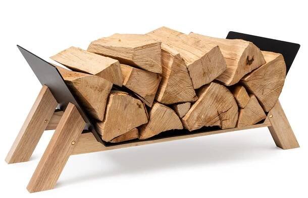  Stojan na dřevo, Langdon Wood Black, 68 × 38 × 34 cm, železo a dřevo