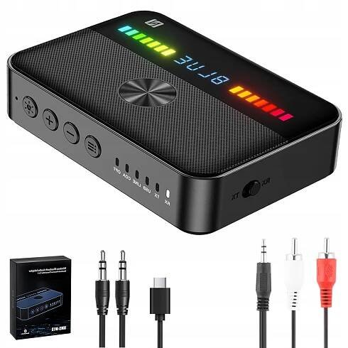 Bezprzewodowy Adapter Bluetooth NFC 5.3 s baterií 1000 mAh a LED displejem
