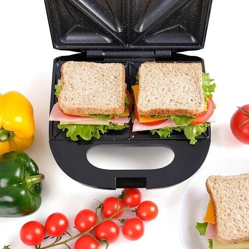 SENDVIČOVAČ SANDWICH 750W NEPŘILNAVÝ GRANITOVÝ POVRCH Komunikace kontrolka indikátor provozu přístroje