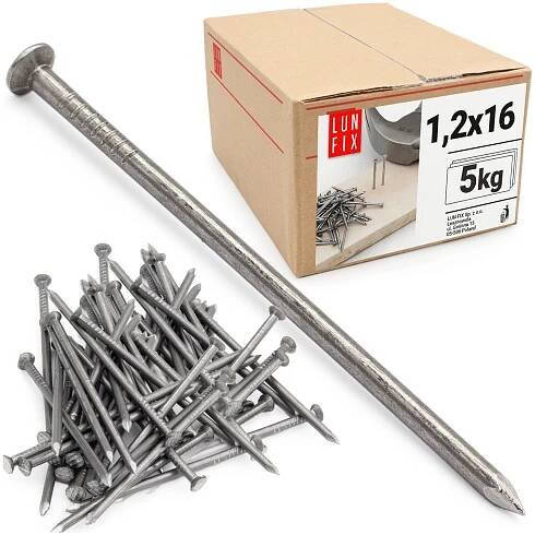 Stavební hřebíky 1,2x16 mm černé 5kg