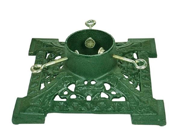 Stojan na vánoční stromeček litinový 30 cm x 30 cm, zelený
