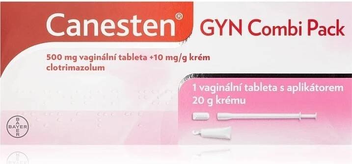 CANESTEN GYN COMBI PACK VAG/DRM 500MG+10MG/G CRM+VAG TBL NOB 1+20G