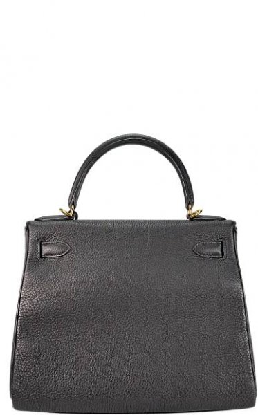 HERMES - Kelly 28 Black Togo Gold Hardware 