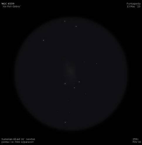sketch ngc 4559 koi fish galaxy