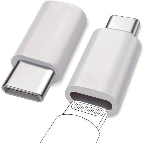 2pcs Set, Lightning Female To USB C Male Adapter, Suitable For Charging And Data Transfer