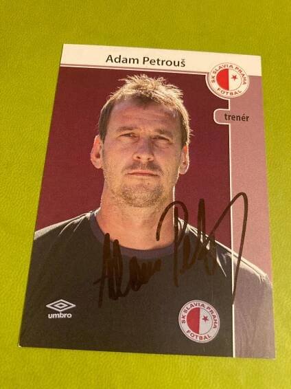 AUTOGRAM - ADAM PETROUŠ - SK SLAVIA PRAHA - Ostatní sběratelské předměty