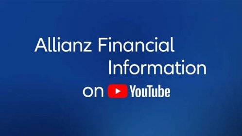 White font title on blue background saying: Allianz Financial Information on Youtube
