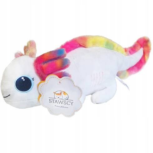 Ambystoma mexická AXOLOTL axolotl SALAMANDRA JEŠTĚRKA PLYŠÁK 42 cm